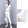 Moda Estiva Donna Tuta Sportiva in Seta Ghiaccio Ampia Giovanile Snellente Set Due Pezzi Abbigliamento Casual alla Moda