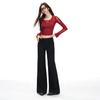 2026 Spring Slim-Fit American Style High-End Floor-Length Suit Pants - Black & White, Mid-Low Waist, Non-Clingy, Slimming Design