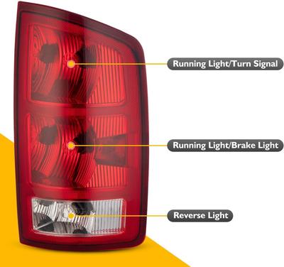 Ensemble de feux arrière pour Dodge Ram 1500 2500 3500 2002-2006, Feux de freinage arrière avec ampoules et faisceau, Double côté