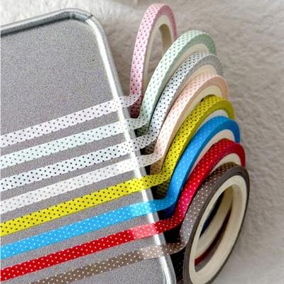 8 Rouleaux de Rubans de Papier Décoratifs 3mmX5m Motif à Pois Rayures Ruban Adhésif Pour Scrapbooking Carnet Planificateur Album Photo