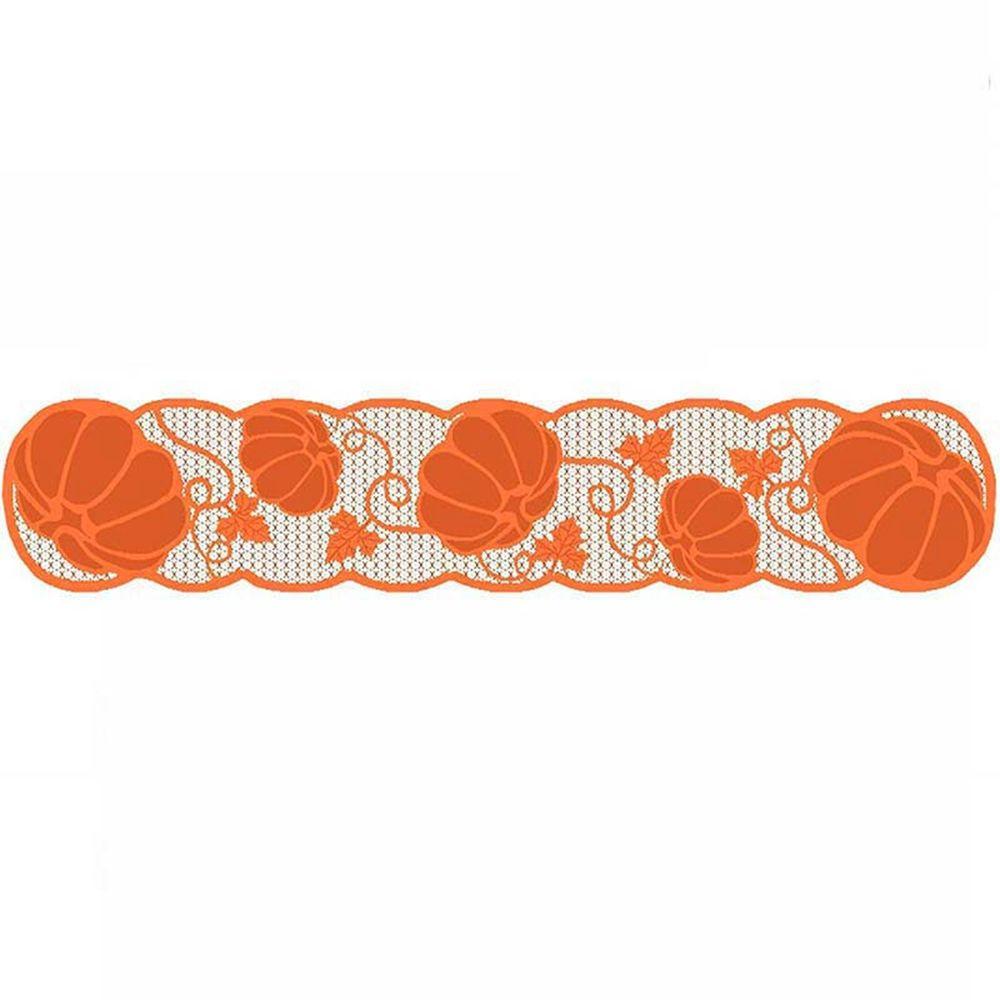 Lace Maple Leaves Pumpkin 72 X 13 Inch Halloween Decorations Table Runner Table Cloth Table Cover
