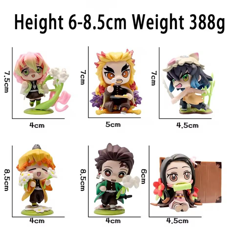 YENİ Q Posket Figür  Demon Slayer Mini Figür 5 Adet 10 Adet 12 Adet 15 Adet Setler Kimetsu No Yaiba Küçük PVC Bebekler Masaüstü kutusu