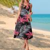 Elegante abito estivo da donna, abbigliamento casual chic, gonna prendisole da spiaggia con tasche