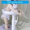 Portable Baby Standing Bath Rack Shower Support Holder Height Adjustable Infant Bathtub Stand with Nonslip Large Base