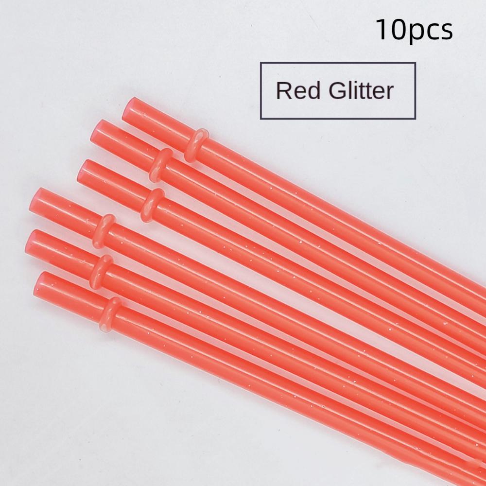 

10 шт. многоразовых блестящих трубочек из полипропилена, полипропиленовые пластиковые трубочки, новые питьевые трубочки red