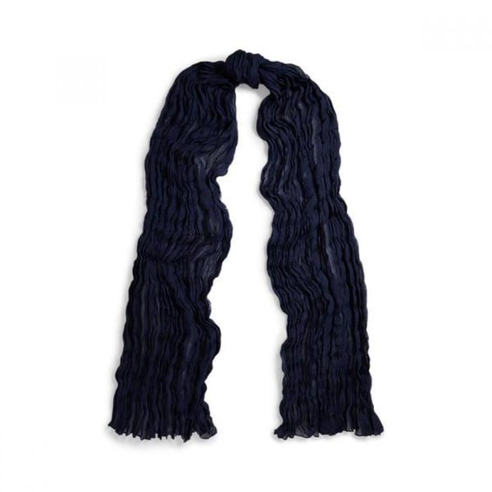 Polo Ralph Lauren Women Metallic Pleated Silk Scarf ONE