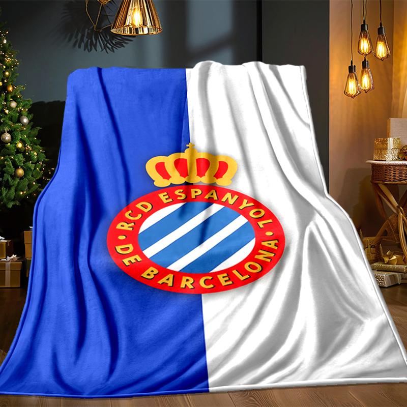 Football Espanyol Design Blanket Lightweight Ideal Bedding Blanket Perfect for Travel, Camping, Living Rooms, Offices, Sofas, Fan Christmas Gift