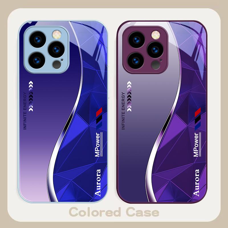 Geometric Element Black For IPhone 16 Plus 15 14 13 12 Mini 11 Pro Max X XS XR 7 8 Plus 2022 Tempered Glass Phone Case