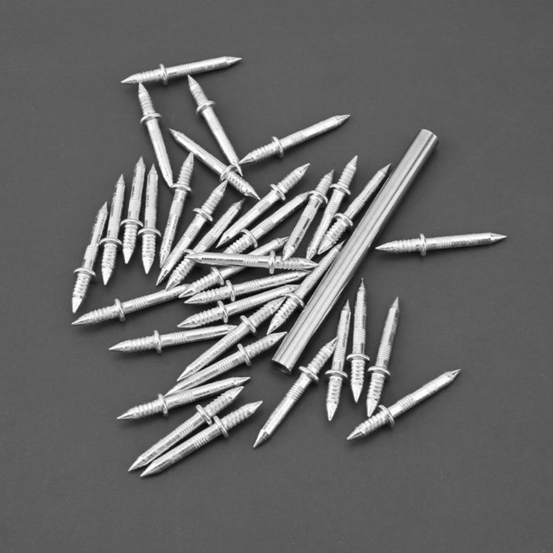 Double Head Nails Seamless Nails Skirting Thread Seamless Nail Double Ended Baseboard Invisible Screw Metal Rust-Proof Nails