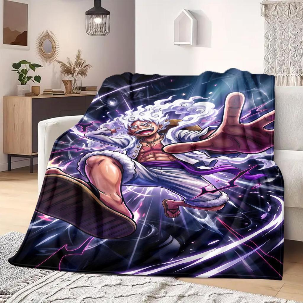 OnePiece Anime Print Blanket Warm Comfortable Flannel Blanket Suitable for Bedrooms, Sofas, Beds, Chairs, Picnics, Travel