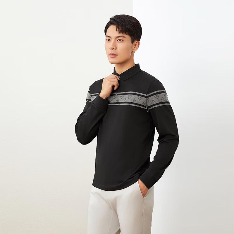 Goldlion Men's Warm Wool Blend Long Sleeve Polo Shirt