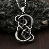 Vintage Norse Loki Double Dragon Gothic Ouroboros Pendant Necklace Stainless Steel Viking Amulet Male Jewlery Gifts Accessories