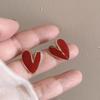 Luxury Red Heart Ear Clip: No-Piercing, Painless Fashion Accessory