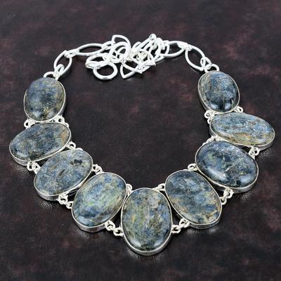 Náhrdelník z drahokamu kyanit ručně vyrobený boho náhrdelník 925 sterling silver náhrdelník nastavitelný řetízek náhrdelník přírodní kyanit šperky dárek pro ni