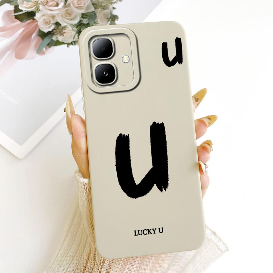 For Infinix Smart 20 2026 Lucky Initial Letter Phone Case For Infinix Smart20 X6840 X6840B Soft Silicone Shockproof Cases Bumper