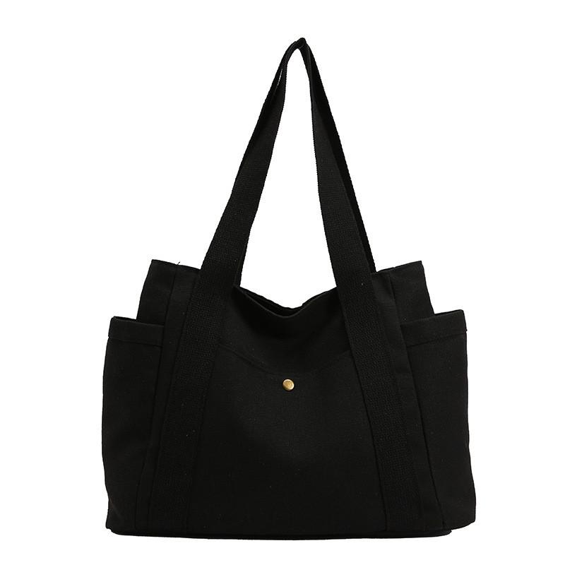 Canvas Tote Bag Large Capacity With Zipper For Commuting And Casual Daily Use