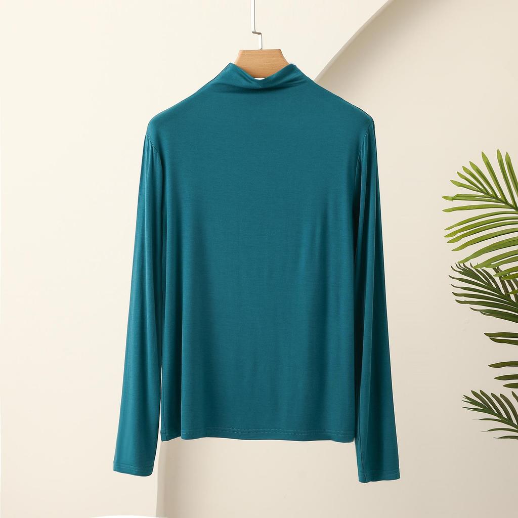 L To 4XL Plus Size Turtle Neck Long Sleeve Tshirts Fall Winter Base Layer T-Shirt Solid Color Modal Comfort Tee Tops Undershirt