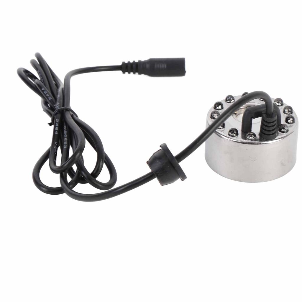 Mist Maker Fogger Zinc Alloy 12 LED Color Changing Fog Atomizer Humidifier for Water Fountain Pond Rockery Vase