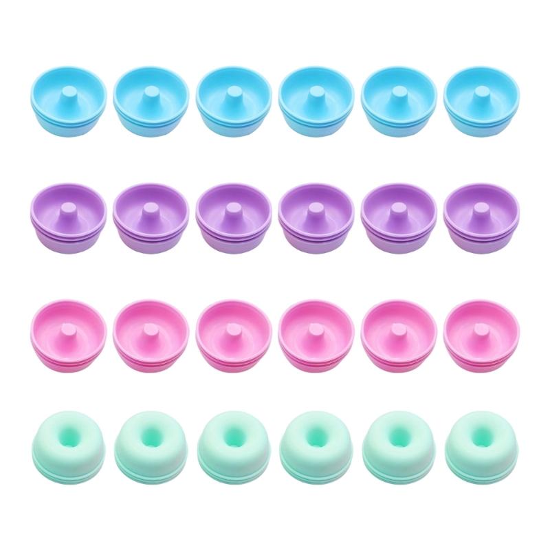 Set of 24 Reusable Silicone Cupcake Liners Nonstick Flexible Cake Molds Multipled Color Bakewares for Dessert