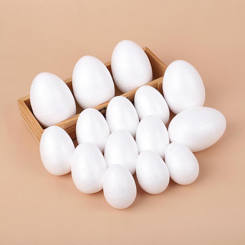 10-50pcs Easter Foam Egg White Styrofoam Fake Eggs Kids Painting Handmade Spring Easter Party Home Decoration DIY Wreath Craft