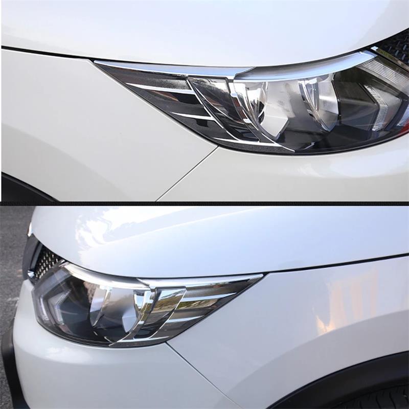 ABS Chrome Front Headlight Lamp Eyebrow Cover For Nissan Qashqai J11 2014 2015 2016 2017 2018 Decoration Car Styling Accessories