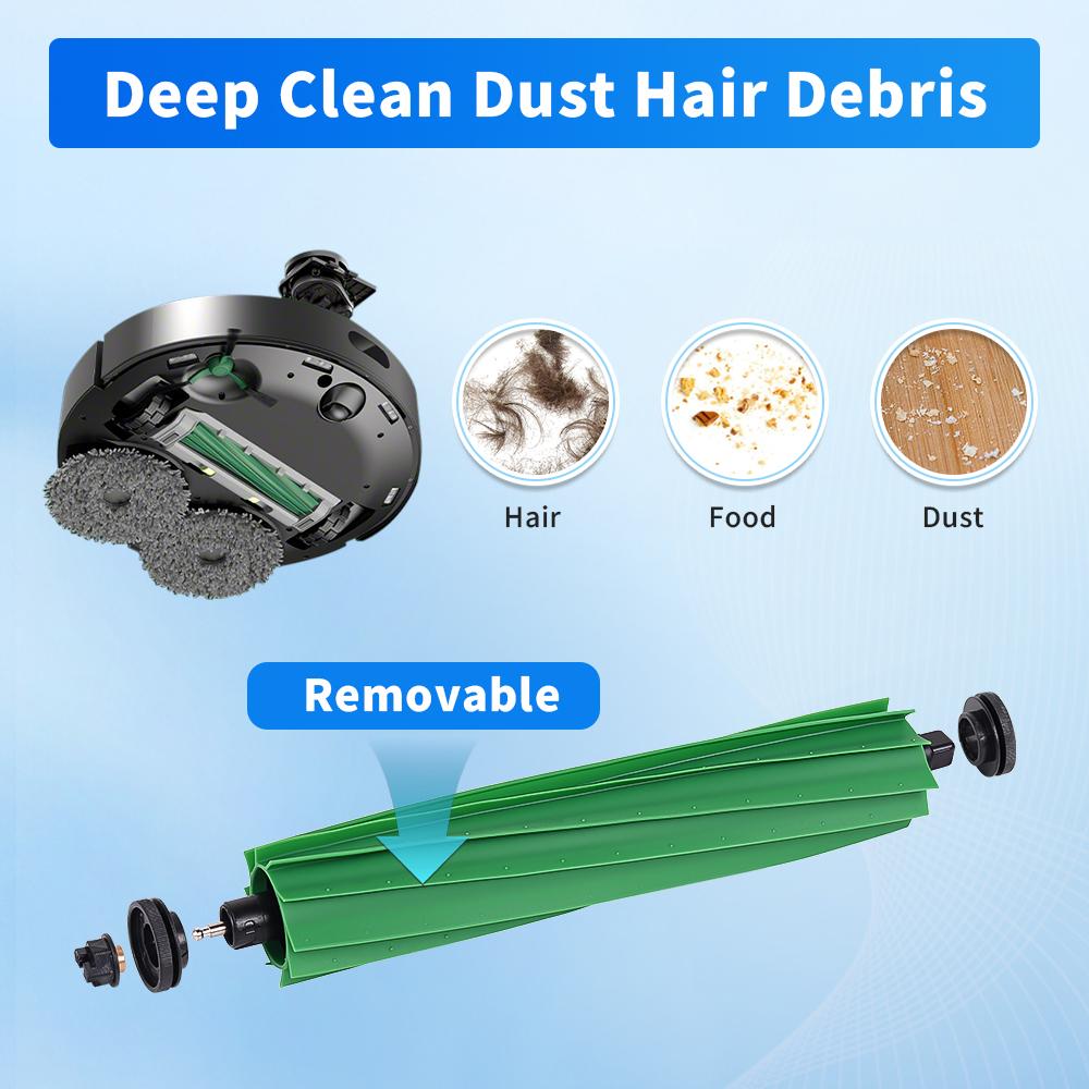 Main Brush Replacement For iRobot Roomba Plus 405 Combo/Plus 505 Combo/Roomba 205 Robot Vacuum Cleaner Rubber Rolling Brush Part