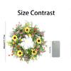 3D 45cm Spring Sunflower  Wreath Door Hanging Home Hallway Fireplace Wall Hanging