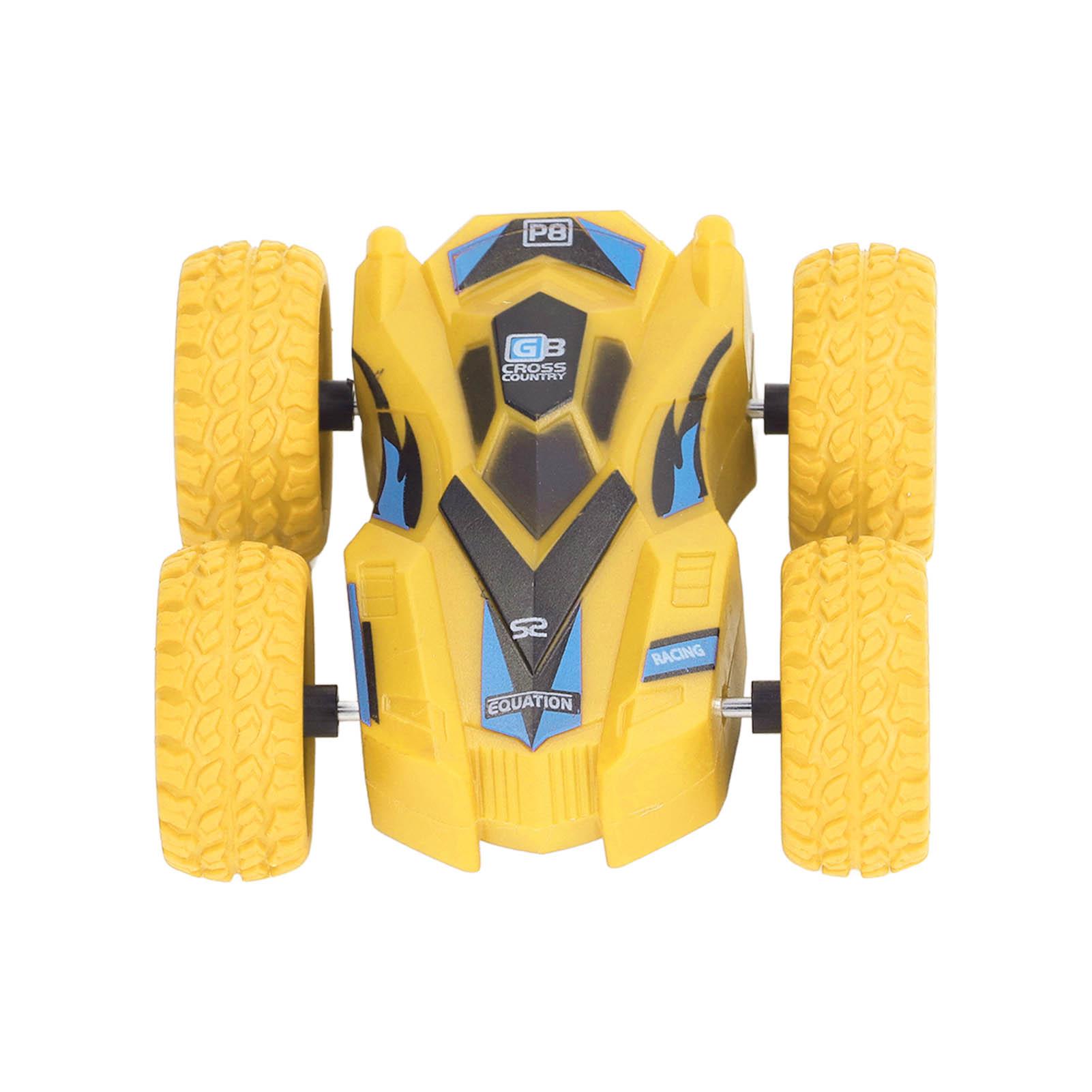 

Double Sided Pull Back Car Friction Powered 4 Big Tires 360 Degree Rotating Inertia Stunt Car