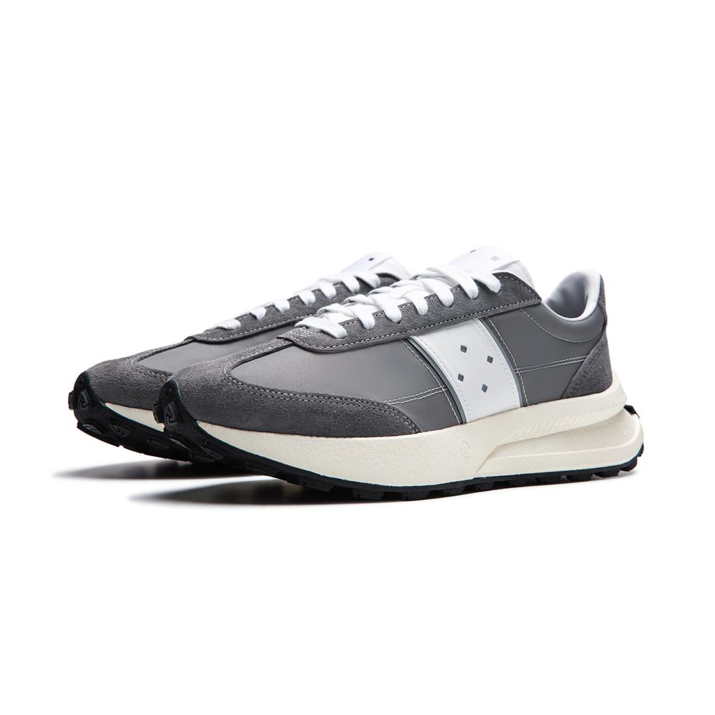 Li Ning Trend Series Lightweight Shock Absorbing Wear Resistant Low Top Casual Running Shoes Unisex Sneakers Gray AZGU081-2