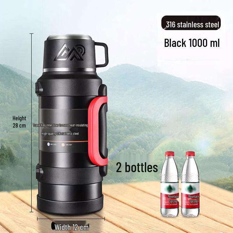 QINXING Large Capacity 316 Stainless Steel Travel Thermos 1L