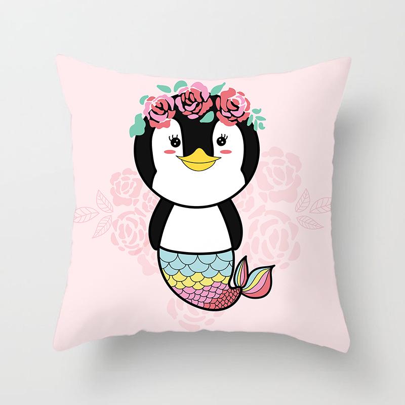 Internet Celebrity Cute Animal Pillow Cover Living Room Sofa Cushion Cover Bedside Pillow Cover