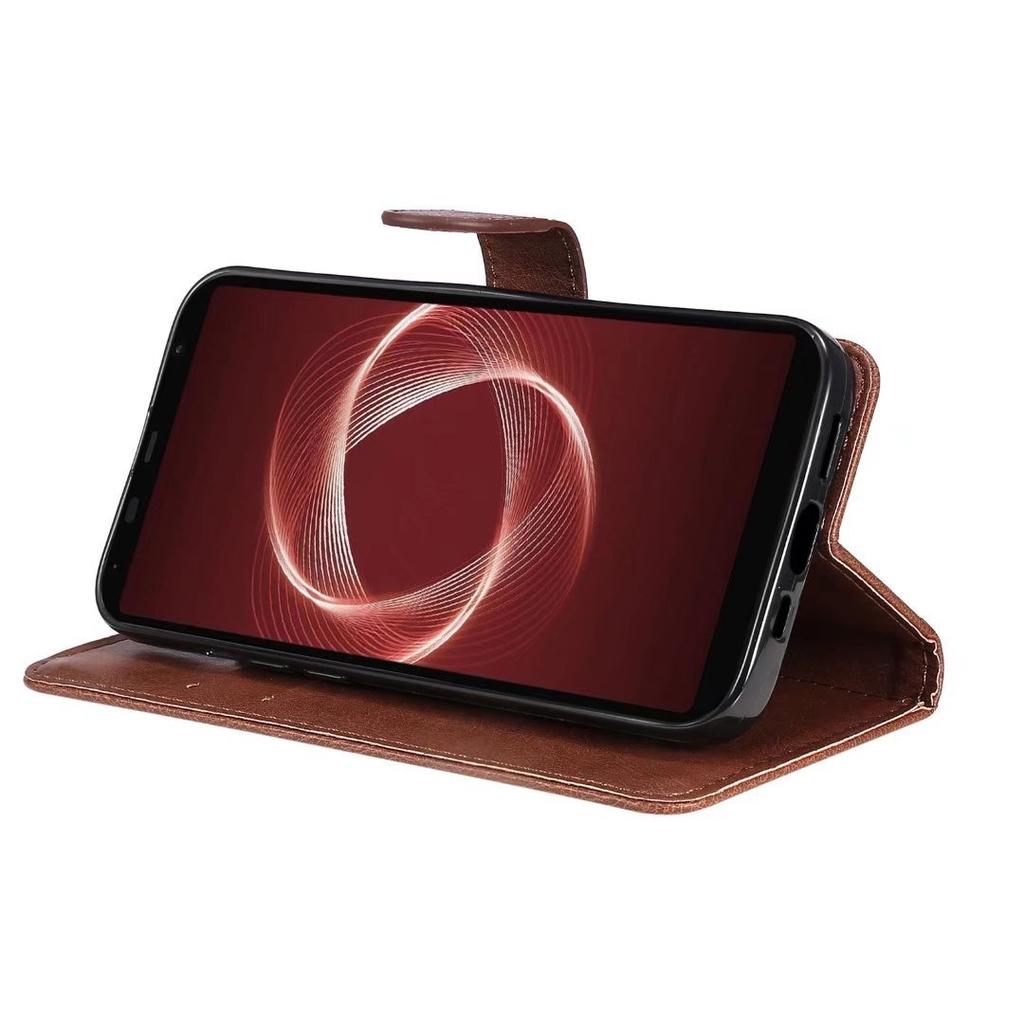 Suitable for Fujitsu Arrows Be 4plus mobile phone leather case Sense4 solid color leather pattern card wallet