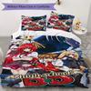 High School DxD Muster Bettwäsche Steppbett-Set Bettbezug Kissenbezug Heimdekoration Geburtstagsgeschenk (1 Bettbezug + 2 Kissenbezüge (ohne Füllung))