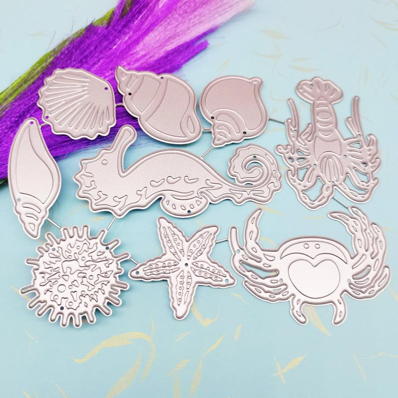 Nine Sea Creatures Metal Cutting Dies for Scrapbooking Embossing Stencils Card Making Craft Decor