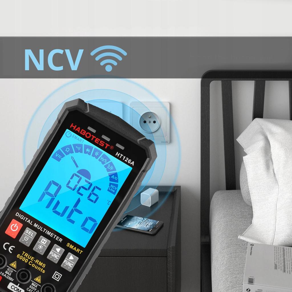 Dijital Evrensel Multimetre NCV RMS Canlı Test Termokupl Sıcaklık LED El Feneri