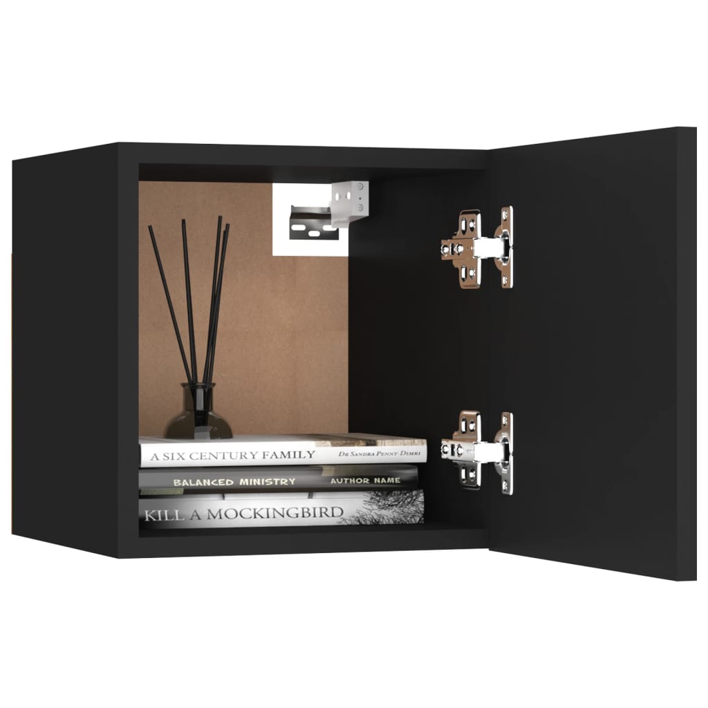 Nightstands (Set of 2) Black 30.5 x 30 x 30 cm Particleboard