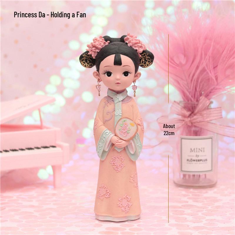 Boneca Princesa Estilo Antigo Xianci de Resina: Ornamento de Mesa Elegante e Presente para Menina