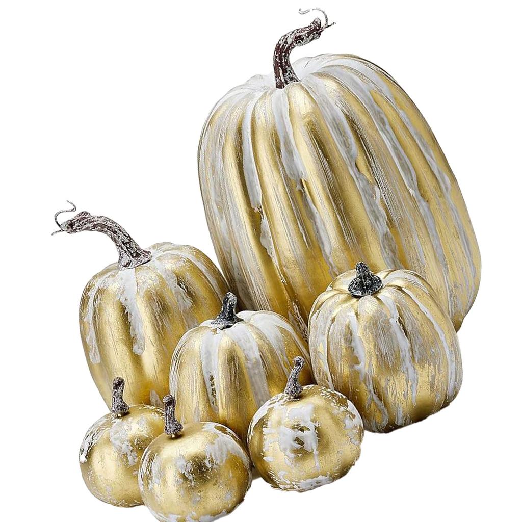 7τμχ Προσομοιωμένη Κολοκύθα Γυαλιστερό Χρώμα Ελαφριά Δημιουργική Επαναχρησιμοποιήσιμη Κολοκύθα από Αφρό για Διακόσμηση Στήριγμα