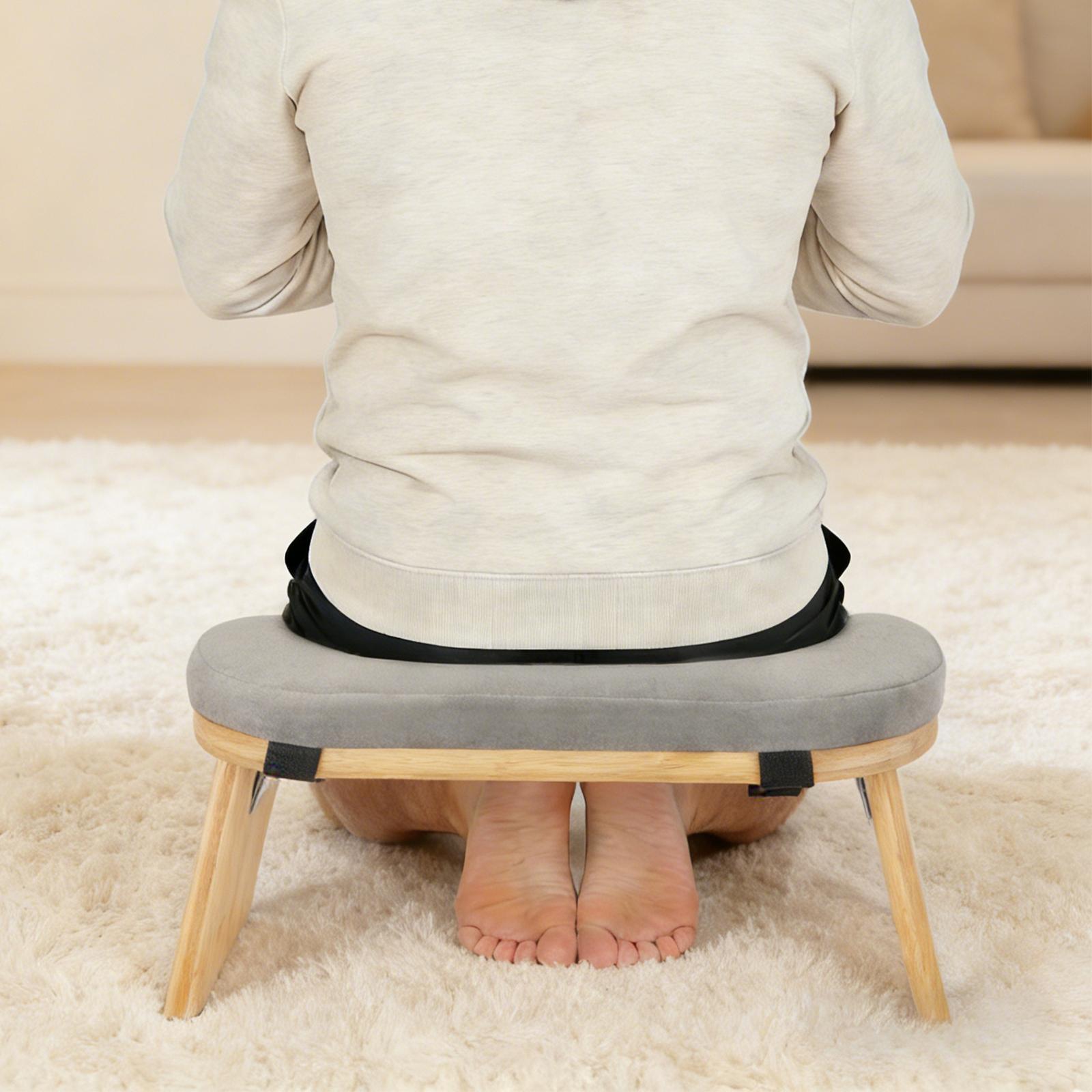 Складная скамья для медитации Современный коленный стул для осознанности и релаксации Эргономичный дизайн с наклоном вперед 5 серый 10390₽