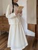 Women's 2026 Spring New Arrival: Simple White Long Loose-Fit Skirt with Wide Hem