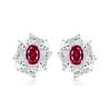 WUIHA Vintage 925 Sterling Silver 6 * 8 MM Sapphire Ruby Emerald High Carbon Diamonds Gemstone Ear Studs Earrings Fine Jewelry