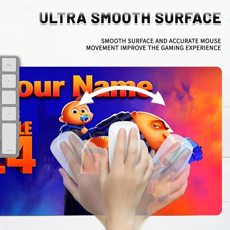 Custom 1Pc Custom Minions Movie Graphic Gaming Mouse Pad Keyboard Desk Mat Non-slip Rubber Lock Edge Waterproof Computer Mousepad for Office Q183