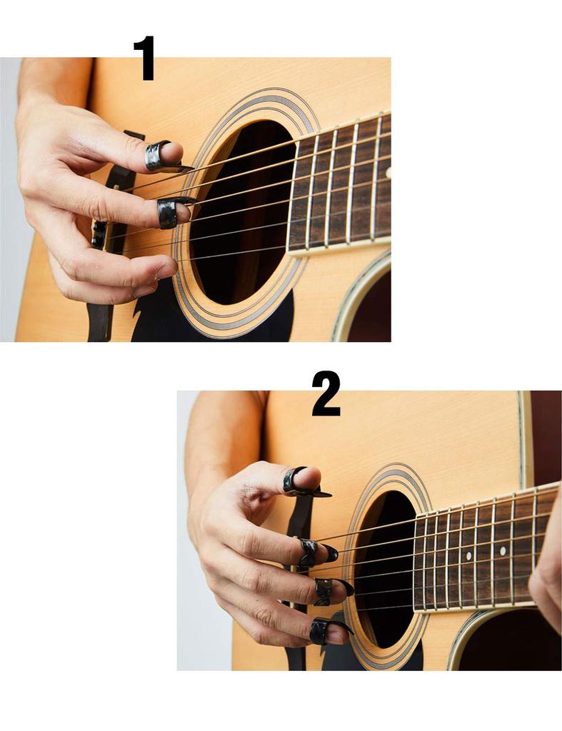 SUNLP Thumb Pick Set with 3 Thumb Picks and 9 Finger Picks for and Includes Storage Box and 8 Guitar Picks Set, 12-Piece Electric, Acoustic, Mandolin,