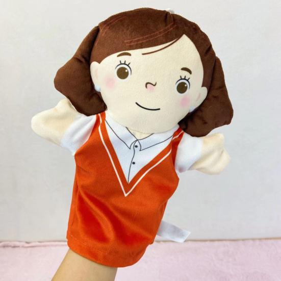 Family Hand Puppet Cute Grandparents Parents Son Daughter Cartoon Doll Plush Gloves Parent-child Interaction Role-Play Toy Imaginative Pretend Play