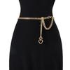 Retro Metal Chain Waist Belt with Heart Pendant - Women's Fashion Accessory