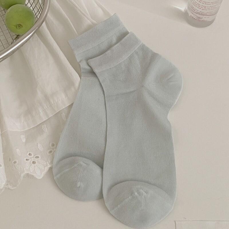 Maulbeerseide Socken Damen Sommer Dünn Atmungsaktiv Und Kühl Basic Socken Weich Wachsig Schweißabsorbierend Einfarbig Knochenlos Kurze Socken