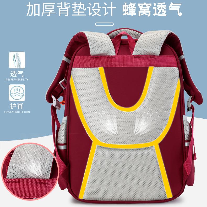 Schoolbag British style primary school student burden reduction schoolbag multi-compartment large capacity anti-splashing backpack ridge backpack