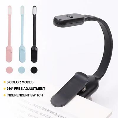 Mini LED USB pentru carte de noapte, 3 culori luminoase, luminozitate reglabilă, lampă de lectură pentru studiu, reîncărcabilă pentru călătorii, citire în dormitor