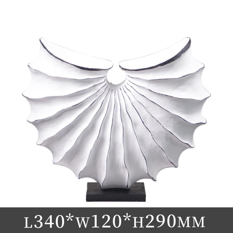 Wabi-sabi Fan-Shaped Conch Shell Pattern Artistic Decor for Living Room & Office
