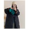 Winter Women's Down Puffer Jackets Baggy Thickening Warm Corduroy Collar Clothing Boutique Clothes Cotton Medium and Long Coats